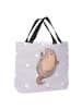 Mr. & Mrs. Panda Strandtasche Otter Umarmen ohne Spruch in Grau Pastell