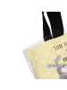 Mr. & Mrs. Panda Damen Schultertasche Hase Igel mit Spruch in Gelb Pastell
