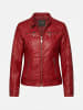 KOROSHI Damen-bikerjacke aus kunstleder in rot