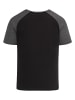 Humy Basic Shirt Raglanärmel Collorblock Design A&S in Schwarz