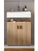 Inn.Furn Waschbeckenunterschrank Eiche Artisan 80 cm, Unterschrank mit Rillen-Optik