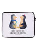 Mr. & Mrs. Panda Notebook Tasche Pinguin Pärchen mit Spruch in Weiß