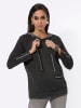 creation L Kapuzenpullover in graphit-ecru-gemustert