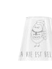 Mr. & Mrs. Panda Weißwein Glas Eule Frankreich mit Spruch in Transparent