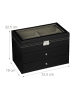 relaxdays Brillenbox in Schwarz - (B)33,5 x (H)22,5 x (T)19 cm