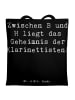 Mr. & Mrs. Panda Tragetasche Spruch Klarinette Geheimnis mit Spruch in Schwarz