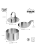 Stoneline Dessertringe & Speiseringe Set, 8-tlg., Edelstahl, rund in Silber