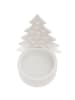 Rico Design Nonbook - Teelichthalter Tannenbaum, Keramik, weiß