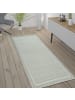 KADIMA DESIGN Outdoor Teppich Unifarben Bordüre Balkon, Terrasse schmutzabweisend in Beige