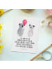 Mr. & Mrs. Panda Postkarte Koala Luftballon mit Spruch in Weiß