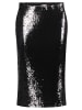 Vera Mont Pailletten-Rock mit elastischem Bund in Schwarz