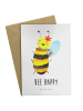 Mr. & Mrs. Panda Grußkarte Biene Happy mit Spruch in Weiß