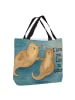 Mr. & Mrs. Panda Tote Bag Otter Hände halten Design mit Spruch in Weiß