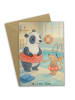Mr. & Mrs. Panda jubiläumskarte Otter Schwimmen Design ohne Spruch in Weiß