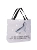 Mr. & Mrs. Panda Shopper Tasche Axolotl Schwimmen mit Spruch in Grau Pastell