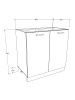 VCM  Küchenschrank B 80 cm Unterschrank Esilo in Weiß / Anthrazit