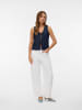 Vero Moda VMHALANA SS BOW DENIM VEST TOP in Dark Blue Denim