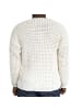 COFI 1453 Casual Herren Strickpullover Rundhals-Ausschnitt in Weiß
