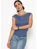 SASSYCLASSY T-Shirt mit tiefem Rückenausschnitt in Jeansblau