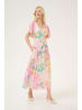 CULTURE Kleid CUvalerie Feminine in Yellow/Pink Abstract