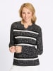 Sieh an! Ringel-Pullover in schwarz-weiß-gemustert