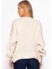 SASSYCLASSY Cardigan mit Außennähten in Beige