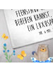Mr. & Mrs. Panda Gästehandtuch Einhorn Radfahrer mit Spruch in Weiß