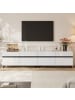 ABRIHOME Hochglanz TV Schrank mit 4 Schränken und verstellbaren - 180*40*49cm