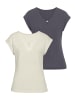 LASCANA T-Shirt in creme, navy