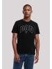 F4NT4STIC T-Shirt Dad Stern Vatertag College Style Bestickt in schwarz