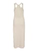 Vila Legeres Geripptes Maxikleid mit Racerback und Knotendetail in Creme