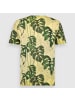 Twinlife T-Shirt Crew Allover Print Leaf Men in Grün Gelb