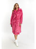 faina Damen Mantel Aus Kunstfell in Pink Weiss