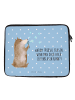 Mr. & Mrs. Panda Laptop Tasche Bär Seifenblasen mit Spruch in Blau Pastell