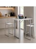 VCM  Holz Bartisch Stehtisch Tisch Tresen Xona 80x80 cm in Silber / Weiß