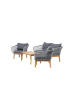 ebuy24 Lounge-Set Chania (4-teilig) Grau 60 x 110 cm