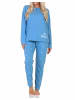 NORMANN Schlafanzug Pyjama langarm Krone Motiv - 87996 in blau