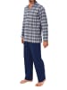 NORMANN Langarm Schlafanzug Pyjama zum durchknöpfen in marine