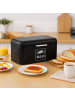 relaxdays Brotkasten in Schwarz – (B)42 x (H)17 x (T)24 cm