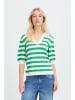 b. young Strickpullover kurzarm BYMMORLA Tight fit in LEPREECHAUN STRIPE