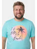 Men Plus Kurzarm T-Shirt in helles türkis