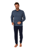 NORMANN langarm Schlafanzug Bündchen Pyjama Streifen - 88054 in marine1