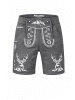 PAULGOS Jogginghose Design Trachten Lederhose Bermuda Shorts Kurz JOK4 in Dunkelgrau