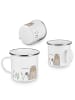 Mr. & Mrs. Panda Camping Emaille Tasse Otter Stein ohne Spruch in Weiß