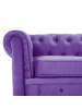 Beliani 3-Sitzer Sofa CHESTERFIELD in Violett/Braun - (W) 202 x (H) 70 x (L) 75 cm