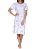 NORMANN Kurzarm Nachthemd floraler Print in blau