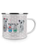 Mr. & Mrs. Panda Camping Emaille Tasse Koala Familie zwei ohne S... in Grau Pastell