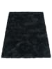 KADIMA DESIGN Hochflor Teppich Shaggy waschbar Unifarben Schlafzimmer in Schwarz