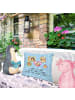 Mr. & Mrs. Panda Kissen Igel Familie mit Spruch in Blau Pastell