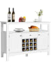 COSTWAY Sideboard mit Weinregal in Weiß